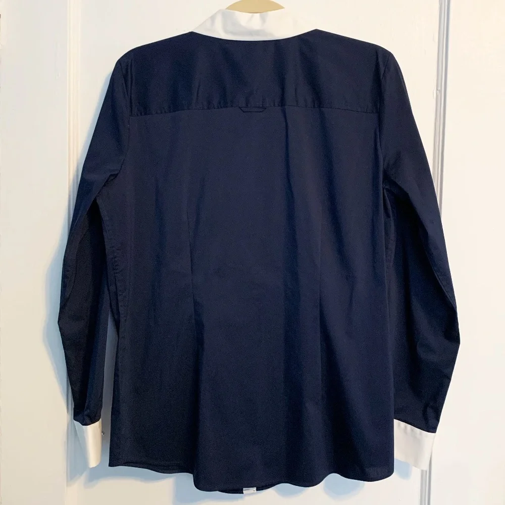 Navy & White Blouse | Size 6 - Picture 6 of 7